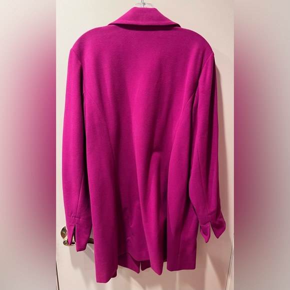 Chico’s double lapel single button overcoat magenta- size 2 - Picture 8 of 13